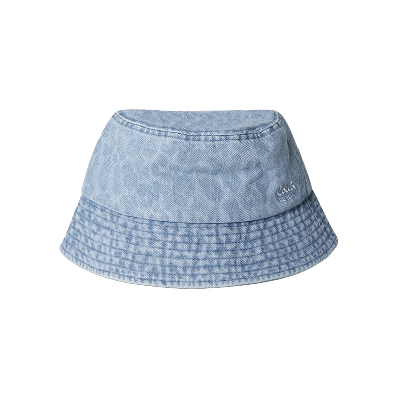 Hannah printed denim hat Lala Berlin, washed blue leo