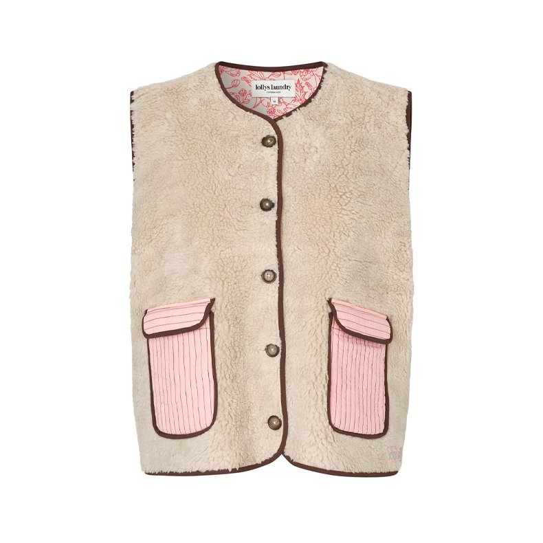 Lollys Laundry JaceLl Love vest SL, beige
