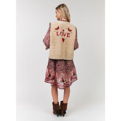 Lollys Laundry JaceLl Love vest SL, beige