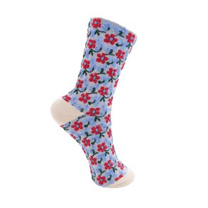 Luana flower sock Black Colour, khaki multi