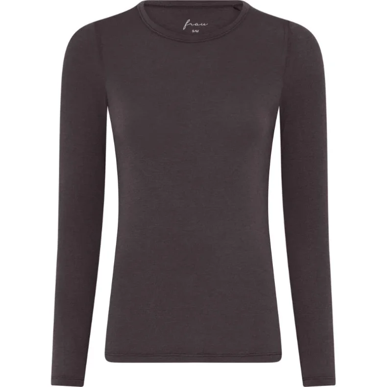 Lucca cashmere ls o-neck top Frau, chocolate torte