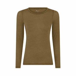 Lucca cashmere ls o-neck top Frau, military olive
