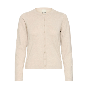 Luls O-neck cardigan ICHI, oatmeal melange