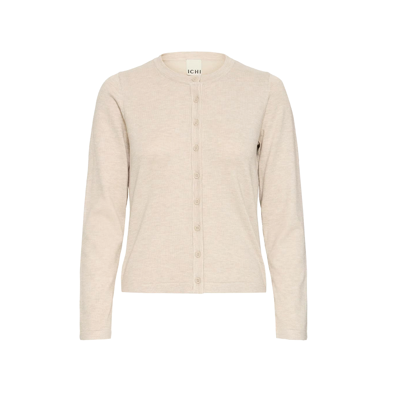 Luls O-neck cardigan ICHI, oatmeal melange