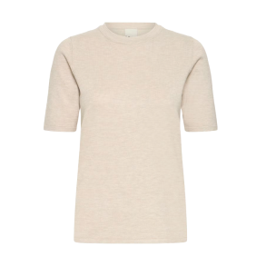 Luls O-neck SS t-shirt ICHI, oatmeal melange