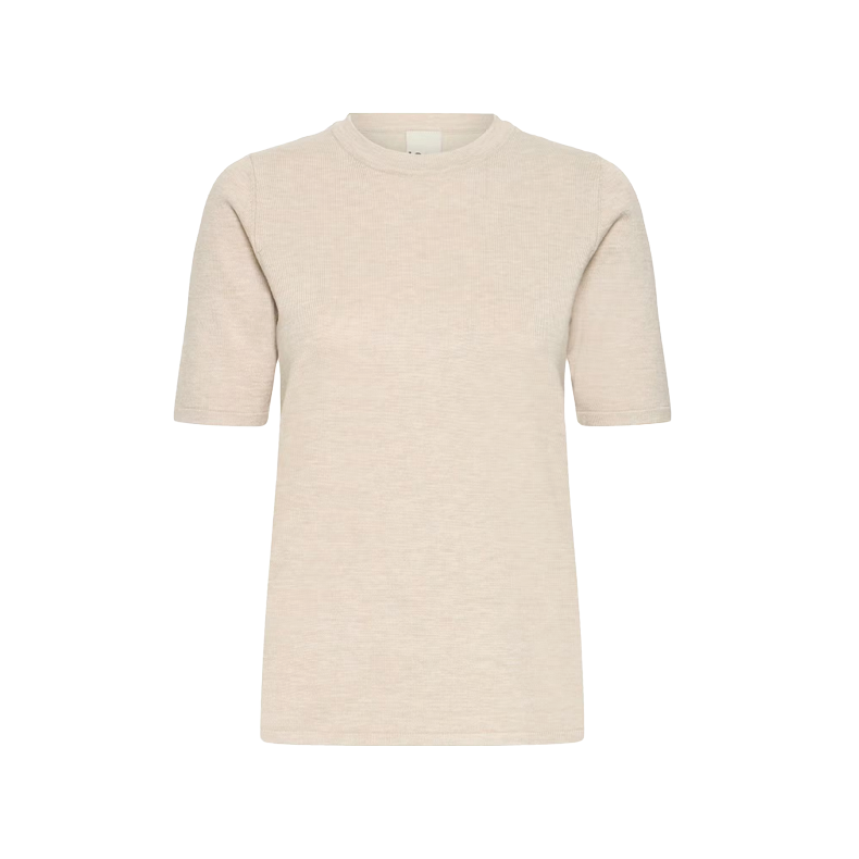 Luls O-neck SS t-shirt ICHI, oatmeal melange