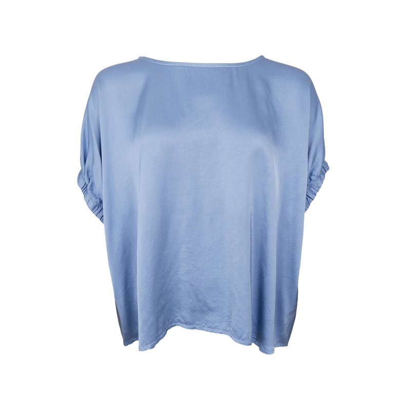 Mabel blouse Black Colour, dust blue