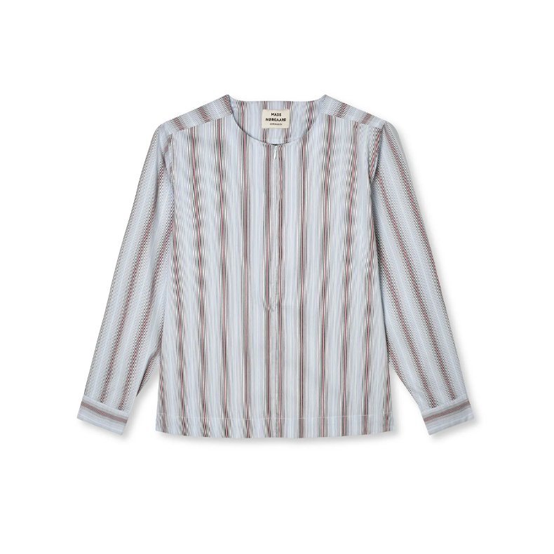 Poplinda Dana shirt Mads Nrgaard, shadow pinstripe/winery