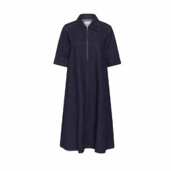 Malo 143 Long Dress My Essential Wardrobe, dark blue unwashed