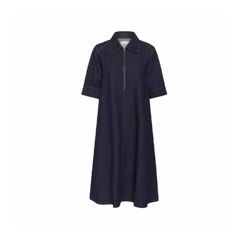 Malo 143 Long Dress My Essential Wardrobe, dark blue unwashed