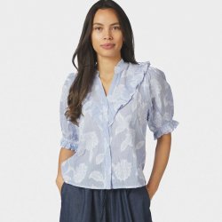 Manet jacquard blouse Neo Noir, light blue