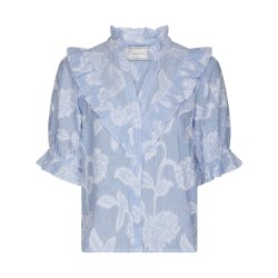 Manet jacquard blouse Neo Noir, light blue