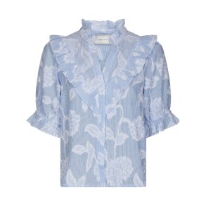 Manet jacquard blouse Neo Noir, light blue