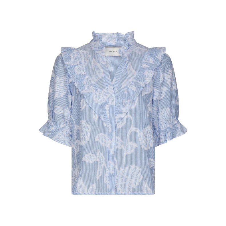 Manet jacquard blouse Neo Noir, light blue