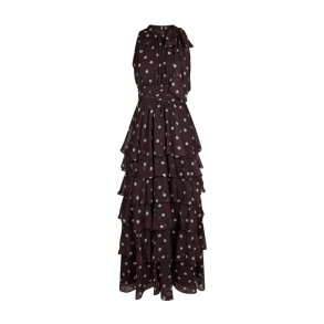 Marli big dot dress Neo Noir, brown