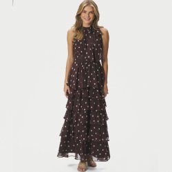 Marli big dot dress Neo Noir, brown