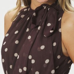 Marli big dot dress Neo Noir, brown