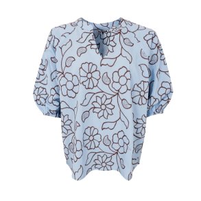 Marriot raglan blouse Black Colour, light blue
