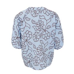 Marriot raglan blouse Black Colour, light blue