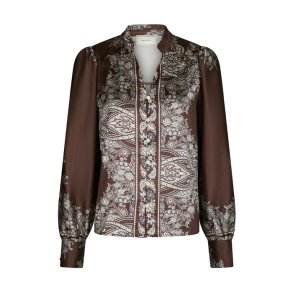 Massima paisley border blouse Neo Noir, dark brown