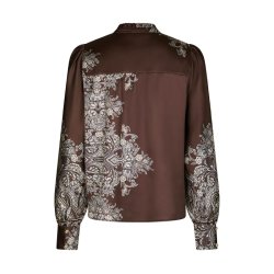 Massima paisley border blouse Neo Noir, dark brown