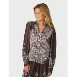 Massima paisley border blouse Neo Noir, dark brown