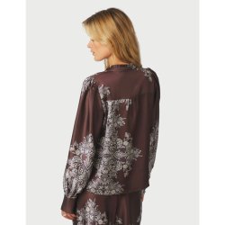 Massima paisley border blouse Neo Noir, dark brown