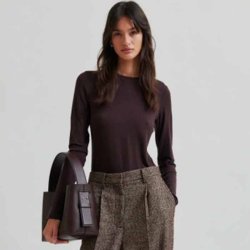 Matima o-neck tee Second Female, chocolate plum