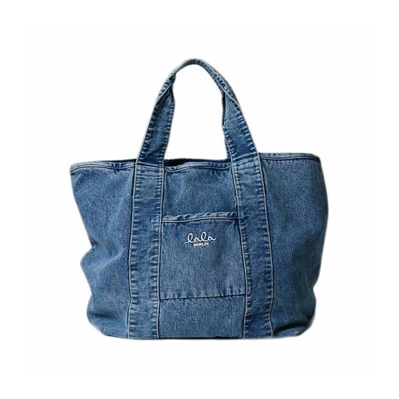 Merge east west tote Lala Berlin, denim washed blue