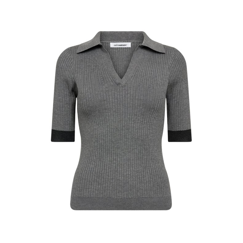 BonnyCC Polo SS Knit Co'Couture, mid grey
