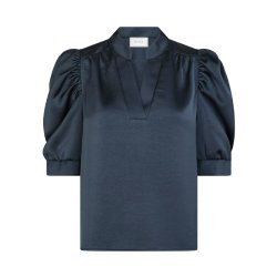 Roella heavy sateen blouse Neo Noir, midnight blue