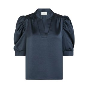 Roella heavy sateen blouse Neo Noir, midnight blue