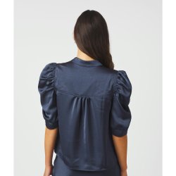 Roella heavy sateen blouse Neo Noir, midnight blue