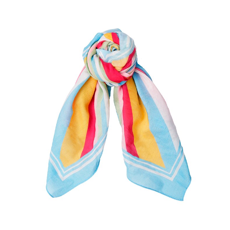 Miss mini scarf Black Colour, light blue stripe