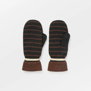 Thin striped emerald mittens Beck Sndergaard, black