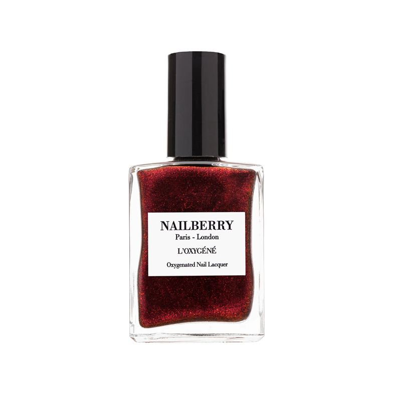 Very merry merlot nailpolish fra Nailberry L�Oxyg�n�, pearlised burgundy-noir