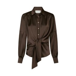 Naja Satin Shirt Neo Noir, dark brown
