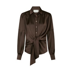 Naja Satin Shirt Neo Noir, dark brown