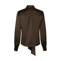 Naja Satin Shirt Neo Noir, dark brown