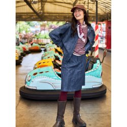 Bcbox midi skirt Black Colour, navy denim