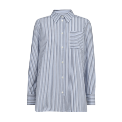 Elinda slim stripe shirt Mos Mosh, brunnera blue