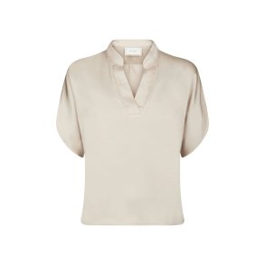 Anelle heavy sateen blouse Neo Noir, pearl