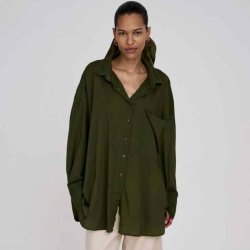 Noah cotton oversized shirt rabens saloner, army green