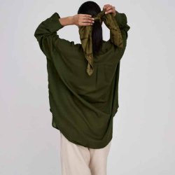 Noah cotton oversized shirt rabens saloner, army green
