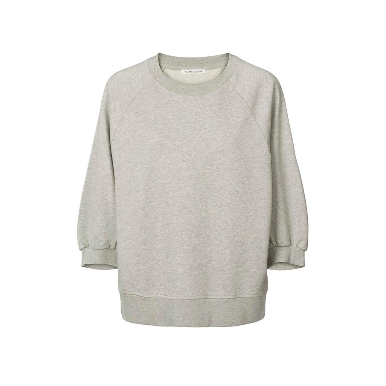 Nona sweat raglan 3/4 sleeve top Rabens Saloner, grey melange