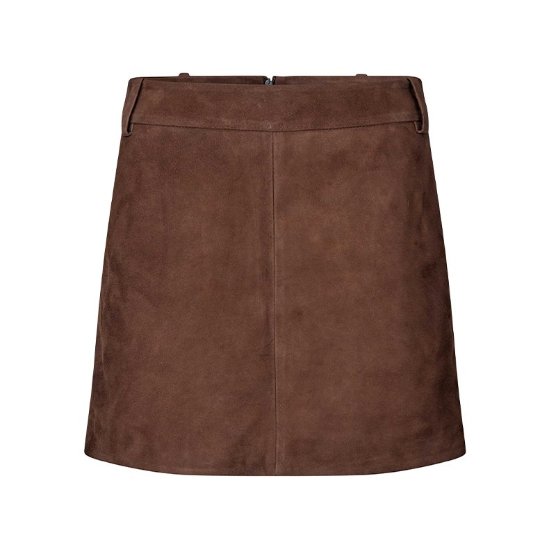 Noormie suede mini skirt Second Female, chocolate brown