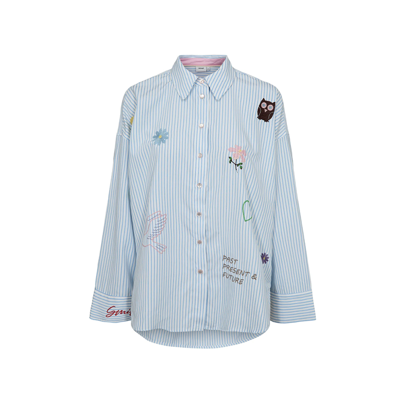 Nuashley embroidery ls shirt N�mph, airy blue