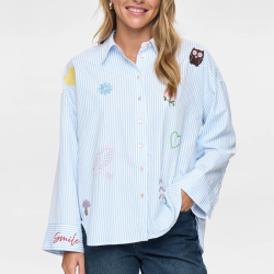 Nuashley embroidery ls shirt N�mph, airy blue