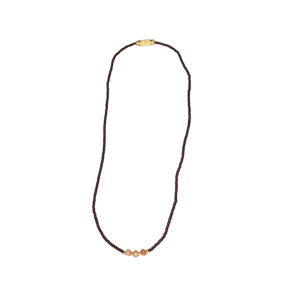 Annavii Nuri perlek�de med sten, m�rkebrun