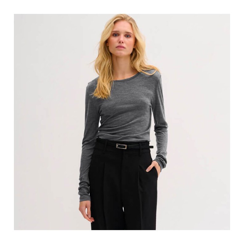 The o-neck long sleeve shirt My Essential Wardrobe, grey